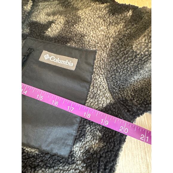 Columbia Panorama Camo Print Fleece Long Midi Coat - Gray/Black, Small - Picture 7 of 8